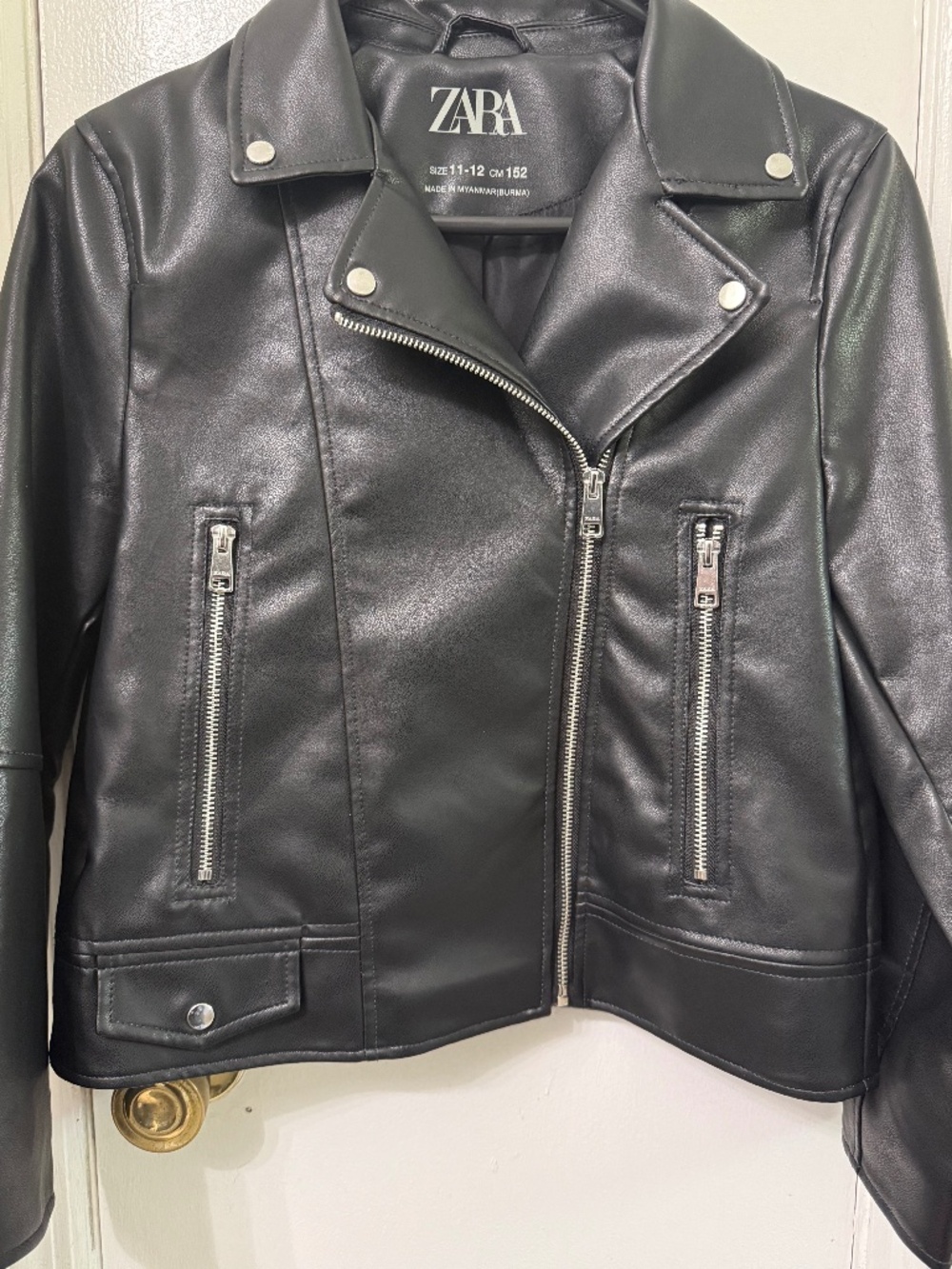 Zara Cropped Faux Leather Jacket
